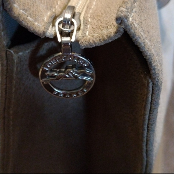 Longchamp beige all leather shoulder tote baggorgeous vintage longchamp bag tex - Picture 7 of 9